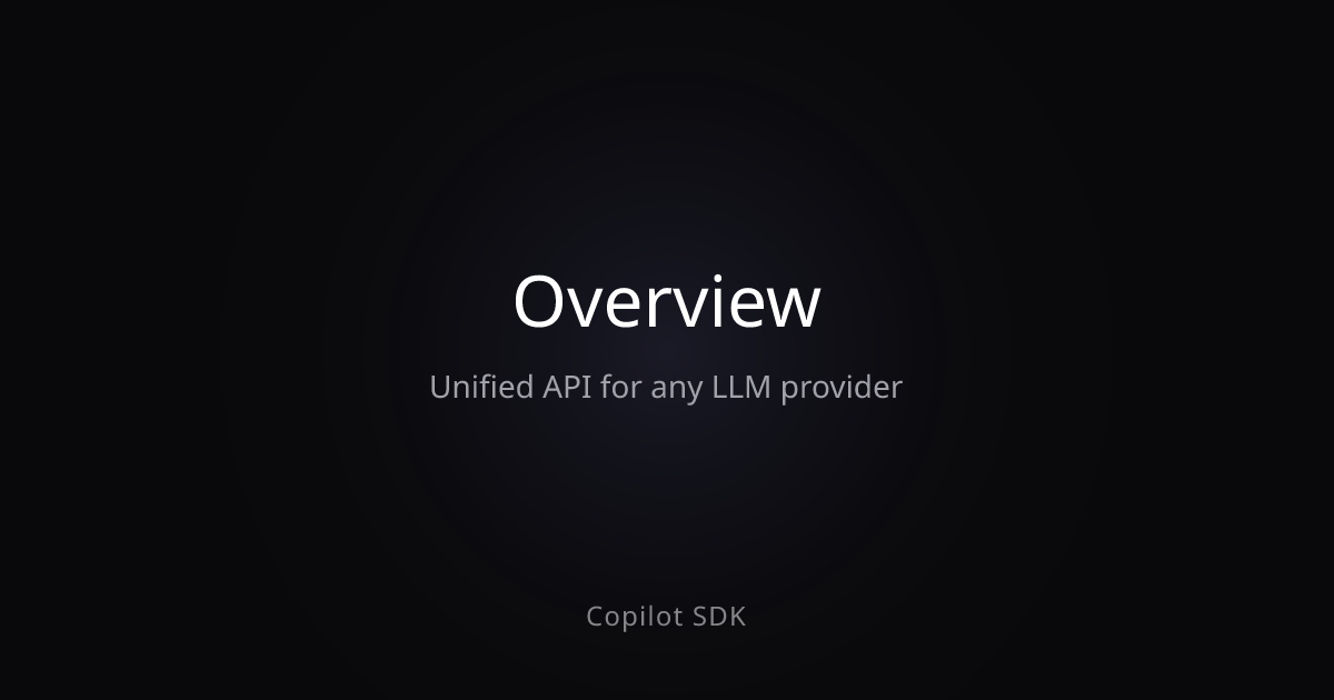 Overview | Copilot SDK